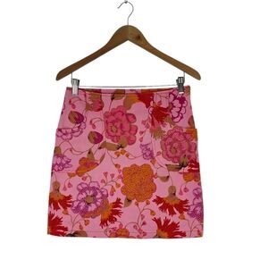 2000s HavenBleu Y2K Retro Floral Tropical Vibrant Mini Skirt Beaded  Size Medium